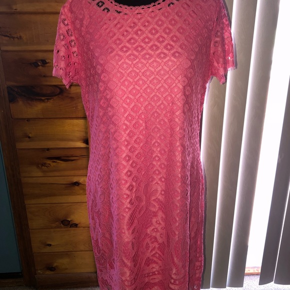 Isaac Mizrahi live navy and pink stretch dress - Picture 8 of 16